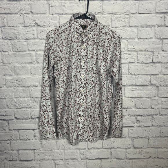 French Crown Men's Pattern Button Down Shirt - Picture 1 of 10